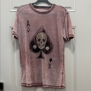 Lucky Brand Washed Red Skull Ace Tee